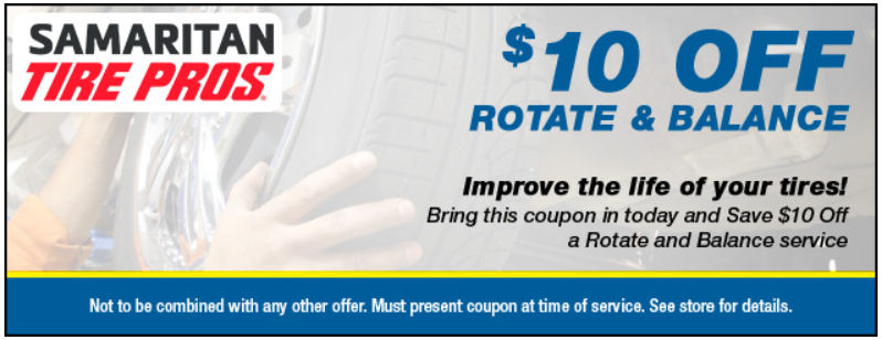 Get $10 off the next time you come in for a tire rotation and balancing when you present this coupon! bit.ly/3c7FEkM
