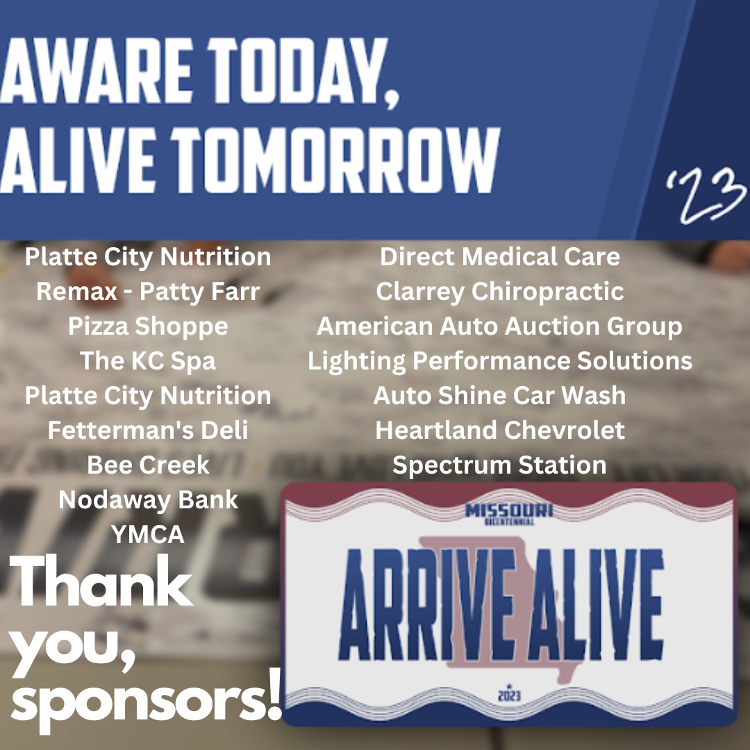 Thank you to all of our Sponsors - you helped make Arrive Alive even more amazing! We are grateful!! 😃🤩