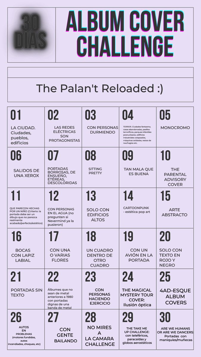 Besotika's tweet photo. A pedido de nadie, llega el palan't reloaded de portadas (!

30 días. 30 consignas para todos los bolsillos del continente

Criterios: entran portadas de ep's, compis, LP's, etc. Si no se les ocurre ninguna, pidan ayuda a google

Lo subo una vez por día, ustedes hagan a su gusto https://t.co/vcven37UVR
