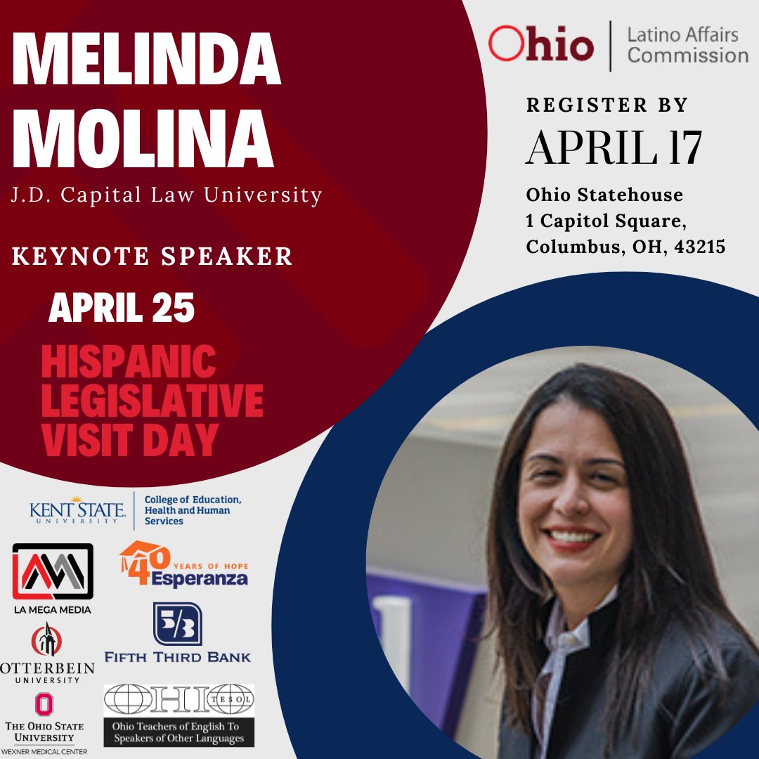 Our Keynote Speaker is Melinda Molina👏 Don't miss out and register here: eventbrite.com/e/hispanic-leg… #HispanicLegislativeVisitDay
