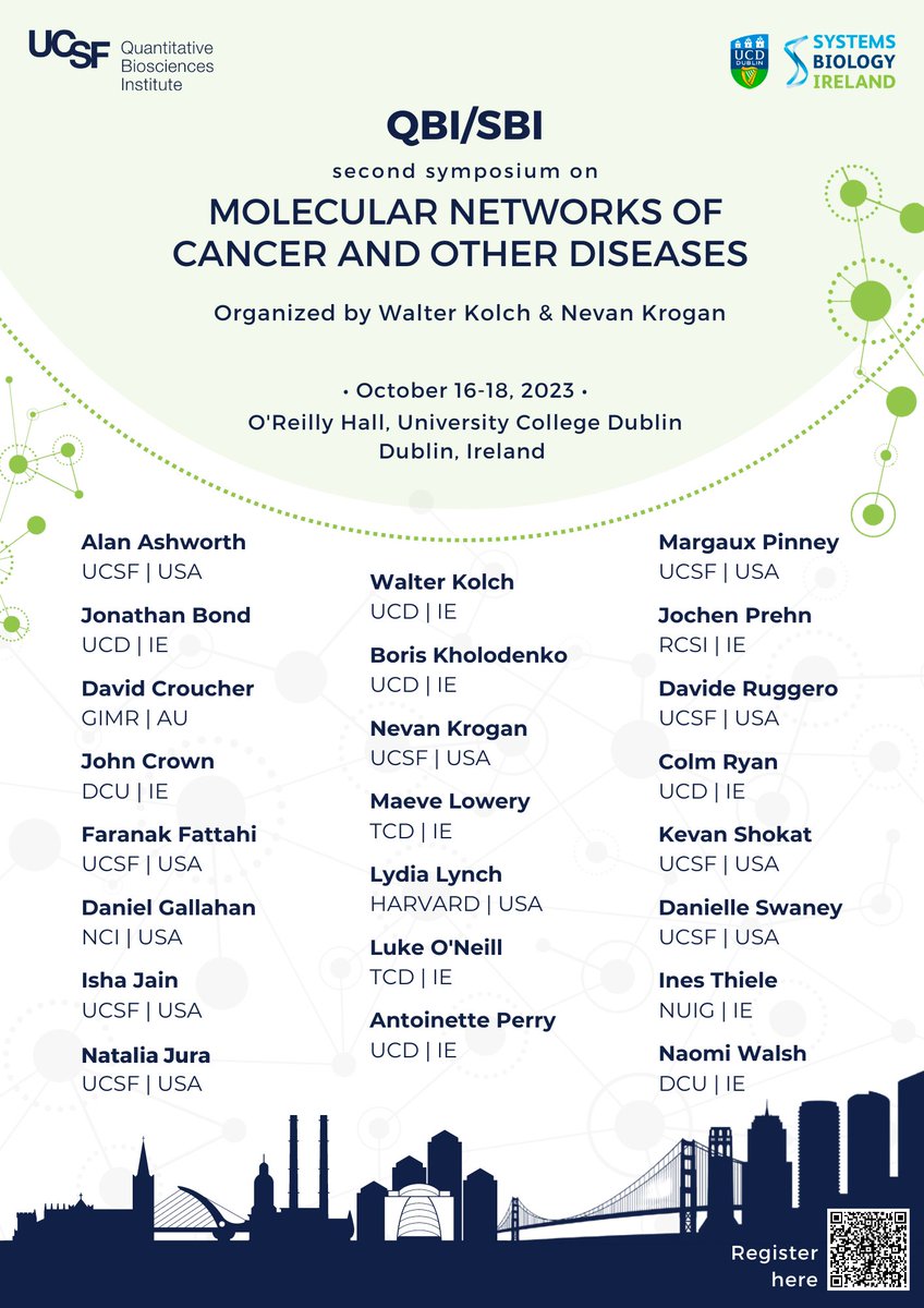 sysbioire's tweet photo. Our list of all-star speakers for #QBISBI2023 is now live! This is sure to be an unmissable event. Mark your calendars and spread the news – spaces are limited! #researchsymposium #medicine @QBI_UCSF @UCD_Research @PrecisionOncIre @UCDMedicine @UCD_Conway
https://t.co/gV8ZoFXyn1 https://t.co/ucTsegeNb3