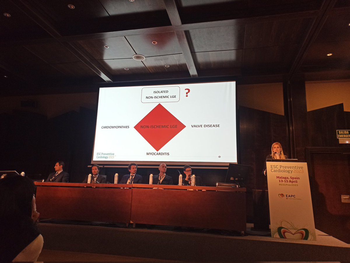 #ESCPrev2023 Prof <a href="/vivimaestrini/">viviana maestrini</a> on #whyCMR
💚extensive scar means disease
💚insertion point LGE is benign
💚research is needed for RV papillary muscles and isolated LV scar
<a href="/EAPCPresident/">EAPCPresident</a> <a href="/escardio/">European Society of Cardiology</a> <a href="/Mark_AbelaMD/">Dr Mark Abela</a> <a href="/FlavioDascenzi/">Flavio D'Ascenzi</a> <a href="/gherardobis/">Gherardo Finocchiaro</a> <a href="/StefanoCaselli/">Stefano Caselli</a> <a href="/s_gati/">Sabiha Gati</a> <a href="/El_Cavarretta/">Elena Cavarretta</a>