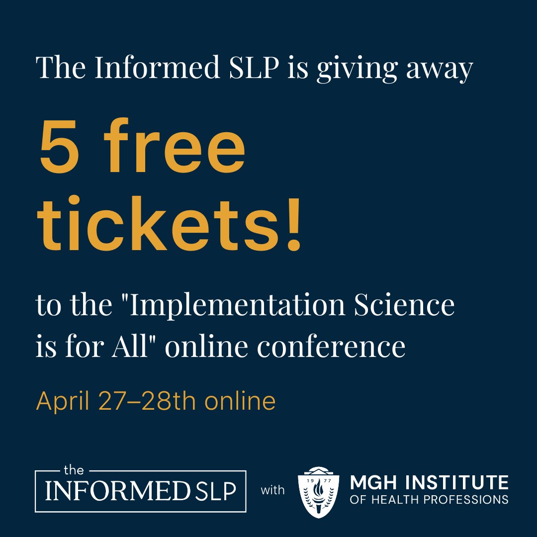 TheInformedSLP's tweet image. This is *the place* for clinicians and scientists to collaborate and learn from each other in order to advance practice!

mghihp.edu/healthcare-lea…

Sign up now for a chance to win one of 5 free tickets:
forms.gle/ixjc5nBYUVAeuP…

See you there!

#ebpslp #slpeeps #instaslp