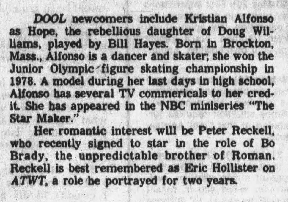 #OnThisDay in 1983, Kristian Alfonso assumed the role of Hope Williams #ClassicDays #Days #DaysofourLives