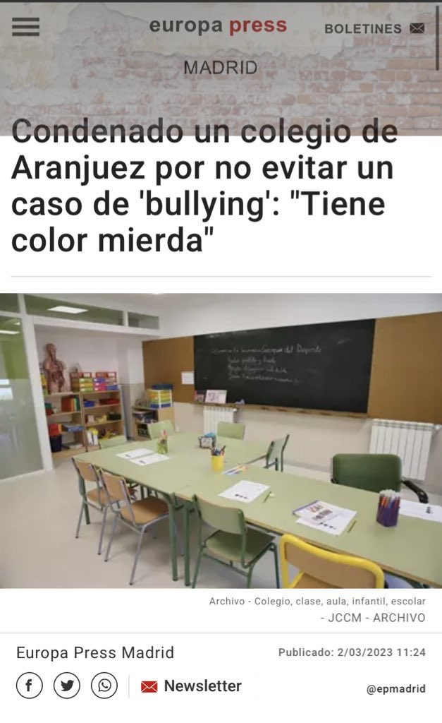 carreras_am's tweet photo. El bullying es un tema serio en la infancia. Deberían existir programas para concienciar a los adultos de lo que puede causar el bullying. Si los adultos no enseñan lo que es el respeto a los niños, ¿quién se lo va a enseñar? #DCSUVA #infantilsi https://t.co/yXvpGvObGS