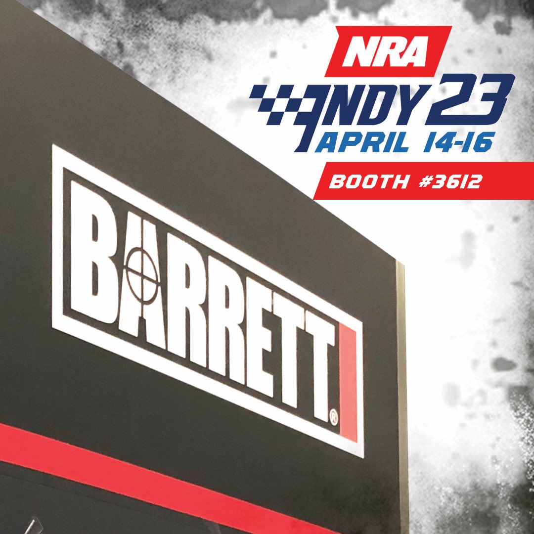 BarrettRifles's tweet photo. It’s Opening Day @NRA 2023. Come by Booth #3612 to check out the lineup.
#barrettfirearms #TheLeaderInLongRange #Model82A1 #M107A1 #Model99 #Model95 #MRAD #MRADSMR #MK22 #tradeshows #2A https://t.co/6Z1UK9MJb1