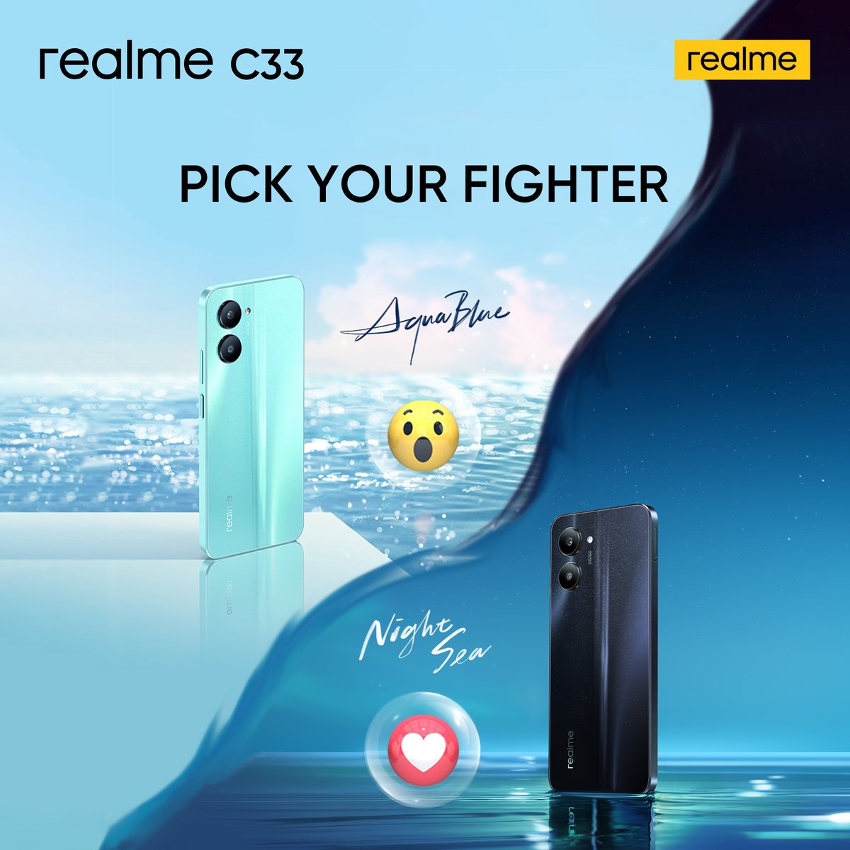 realmeKenya's tweet photo. Aqua Blue or Night sea? #WithStyleComesPower #realmeC33 https://t.co/5GW4q2QPVb