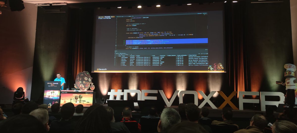 Bravo à <a href="/manuremy/">Manu Remy</a> de <a href="/Casden_BP/">CASDEN</a> pour son excellent talk sur <a href="/postgreSQL/">PostgreSQL</a> ! 
Et surtout pour nous avoir appris à partitionner facilement un chat 🐱Takima, <a href="/LoicOrtola/">Loic Ortola</a>  et <a href="/AurelOps/">Aurélien Moreau</a> ont beaucoup apprécié la dédicace 😉