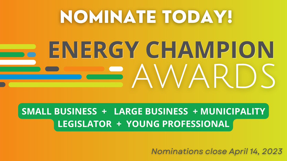 FINAL DAY for 2023 Energy Champion Award nominations! Recognize the individuals and organizations that are driving #NH's #energy future. Five categories - winners to be announced at the #NHEW2023 event on Friday, 5/5 in Concord. 

nhenergyfuture.org/energy-champio…