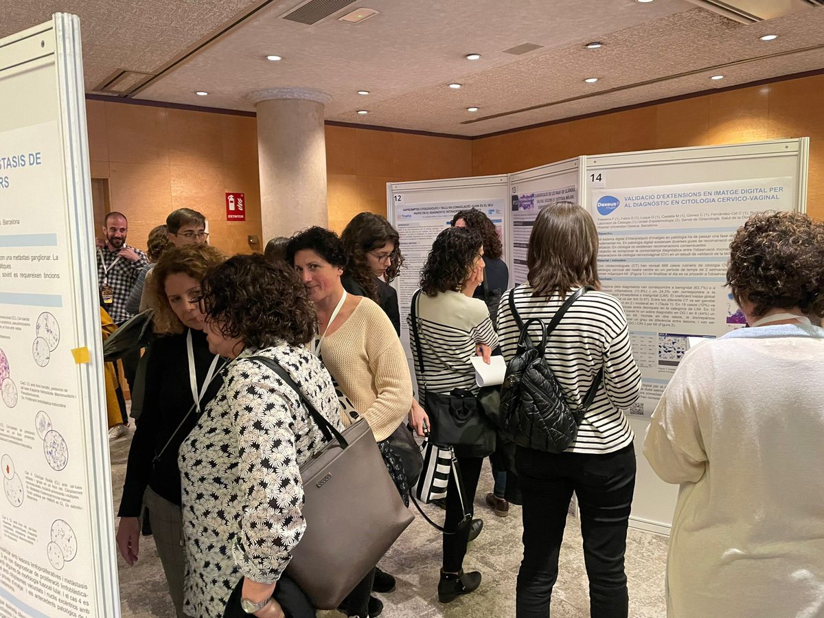 CitopatolCAT's tweet photo. Una estona de sessió de defensa de pòsters 🤓 durant el XIII Congrés Català de Citopatologia a Girona. 
#CitopatCat 
Si no els heu pogut veure tots demà encara tenim un moment per seguir disfrutant-los 💫 https://t.co/5YY14gpqHn