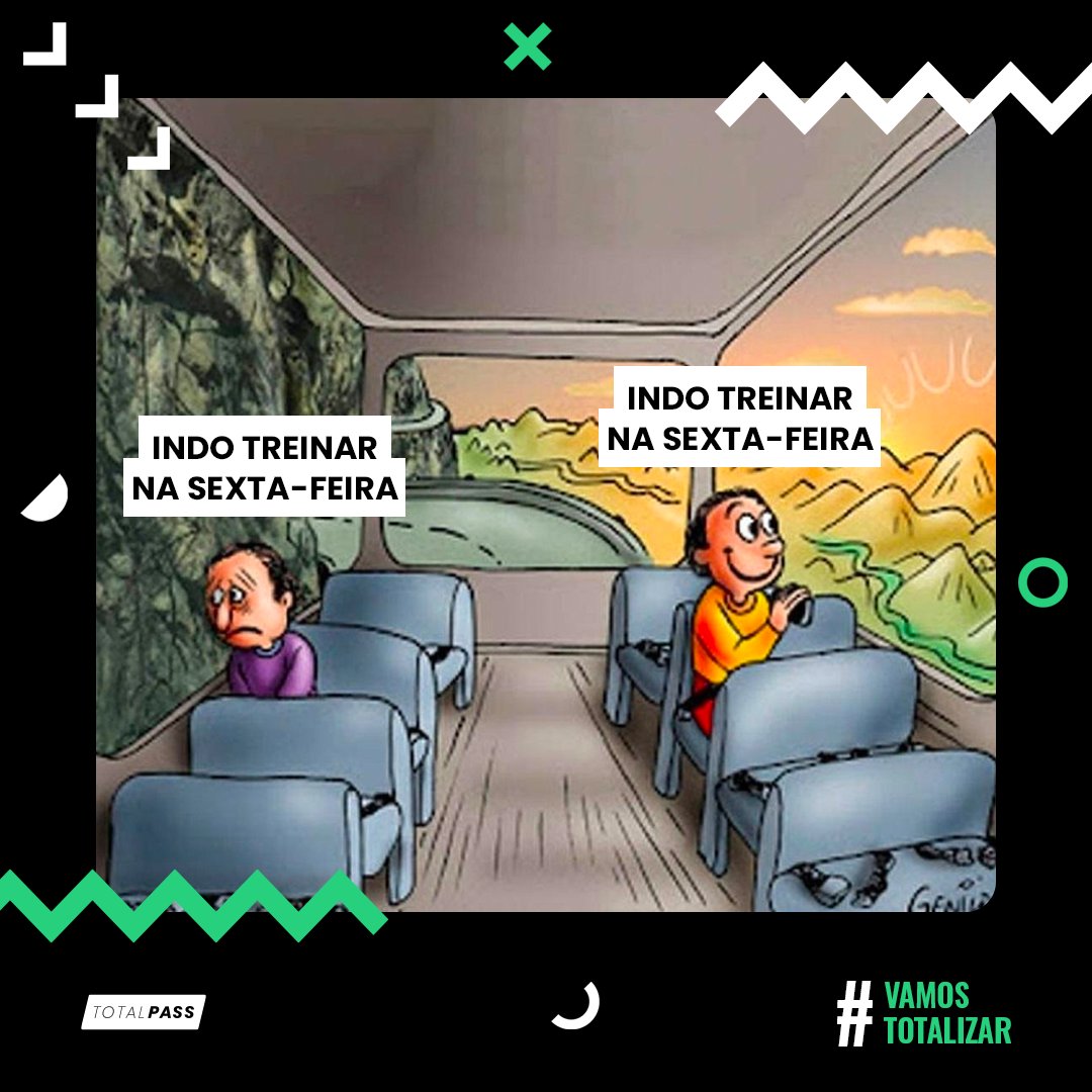 Existem dois tipos de pessoas indo pro treino na sexta-feira: quem não aguenta mais e quem tá totalmente energizado no clima do sextou. 🙂🙃

Qual delas é você? 🤔