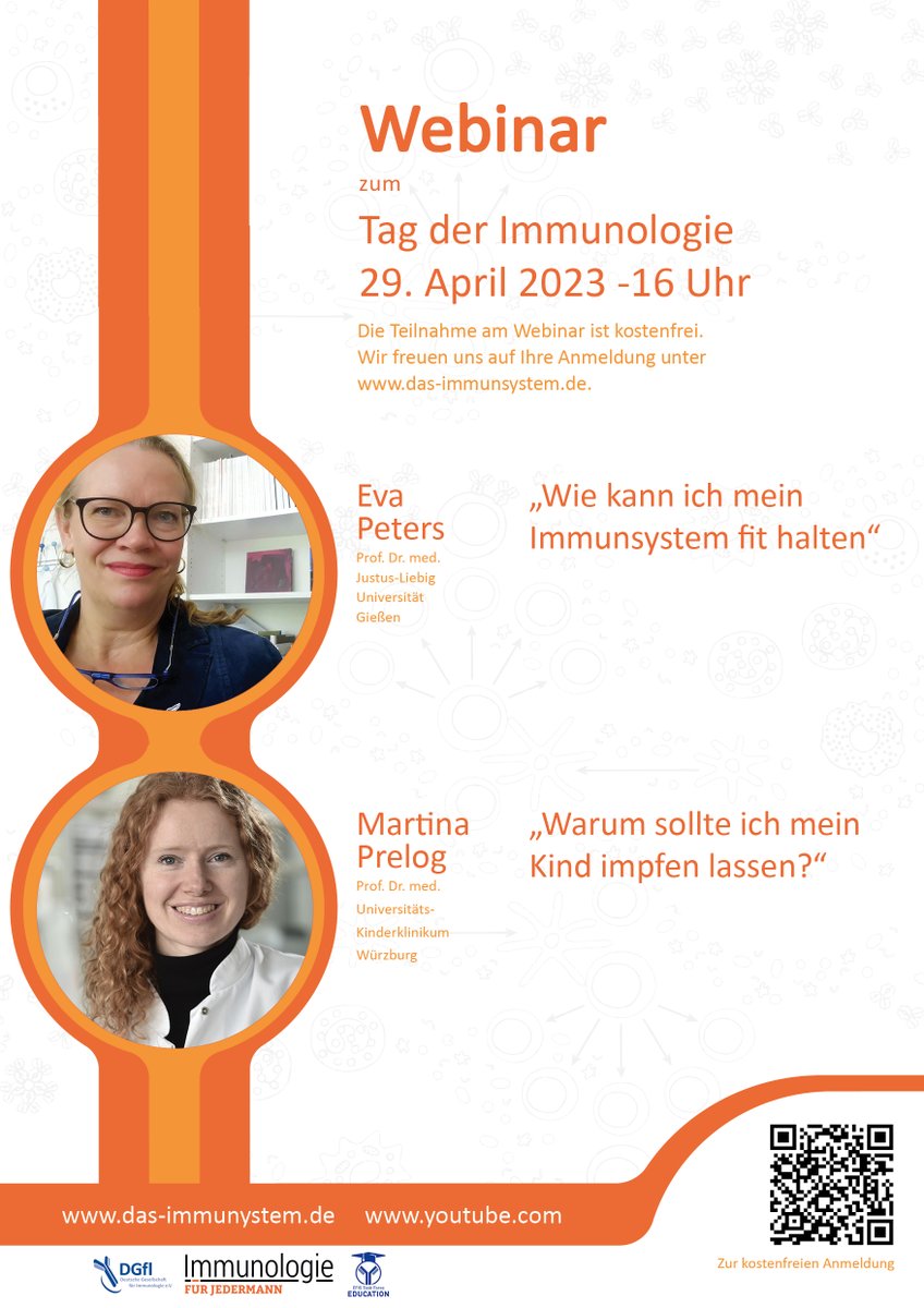 Informieren Sie sich über ihr faszinierendes Immunsystem und besuchen Sie unser Webinar zum Tag der Immunologie am 29. April um 16 Uhr. 

Hier geht´s zur kostenfreien Anmeldung: bit.ly/400EdKI

Wir freuen uns auf Sie!

#ThankYouImmunology #DayofImmunology