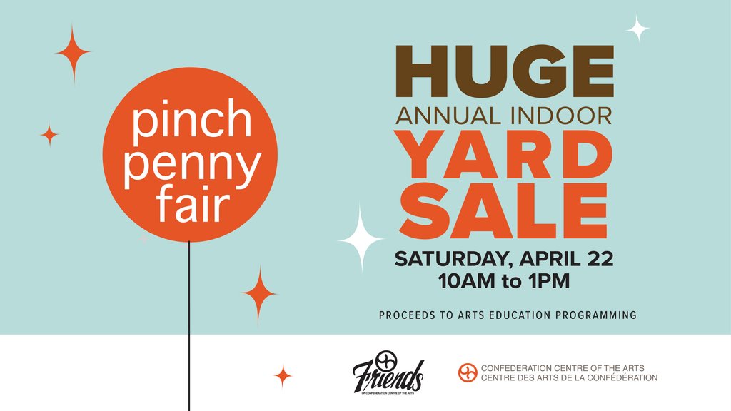 Clean out your clutter and help the arts! Donate items like household items, books, toys, and more at our Richmond Street entrance. Plus, attend the Pinchy Penny Fair for just $2 and support a great cause! More info: confederationcentre.com/whats-on/pinch… ⁠