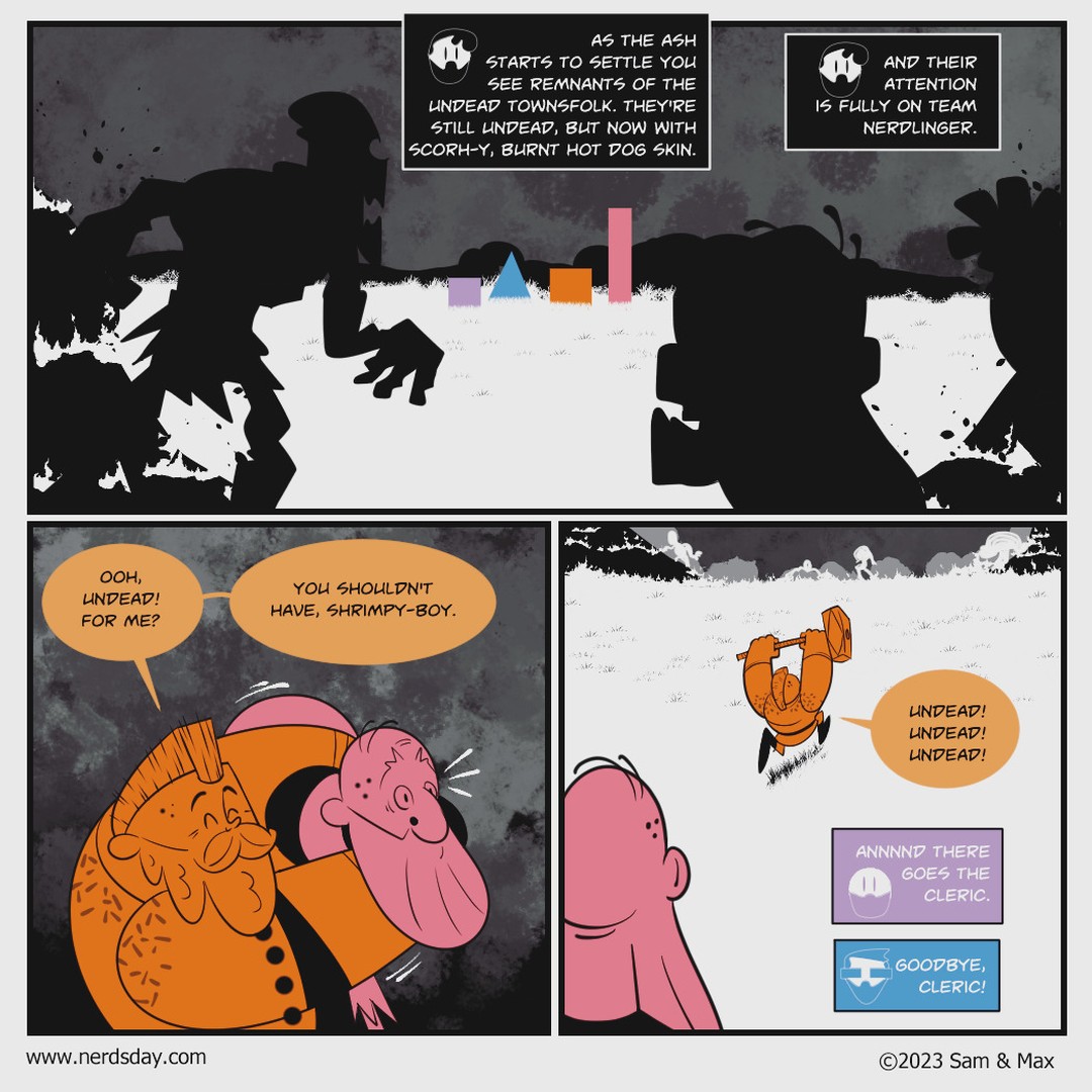 NerdsdayComic's tweet photo. "'I told you clerics are sheep, and they'll wander off and you'll lose the sheep. You've lost the sheep.' - Michael Bluth" - Carl Winds-Low

https://t.co/truTUYSye7

#webcomics #comics #nerdsday #dnd #dnd5e #dungeonsanddragons #dwarf #cleric  #arresteddevelopment #michaelbluth https://t.co/bWO710v806