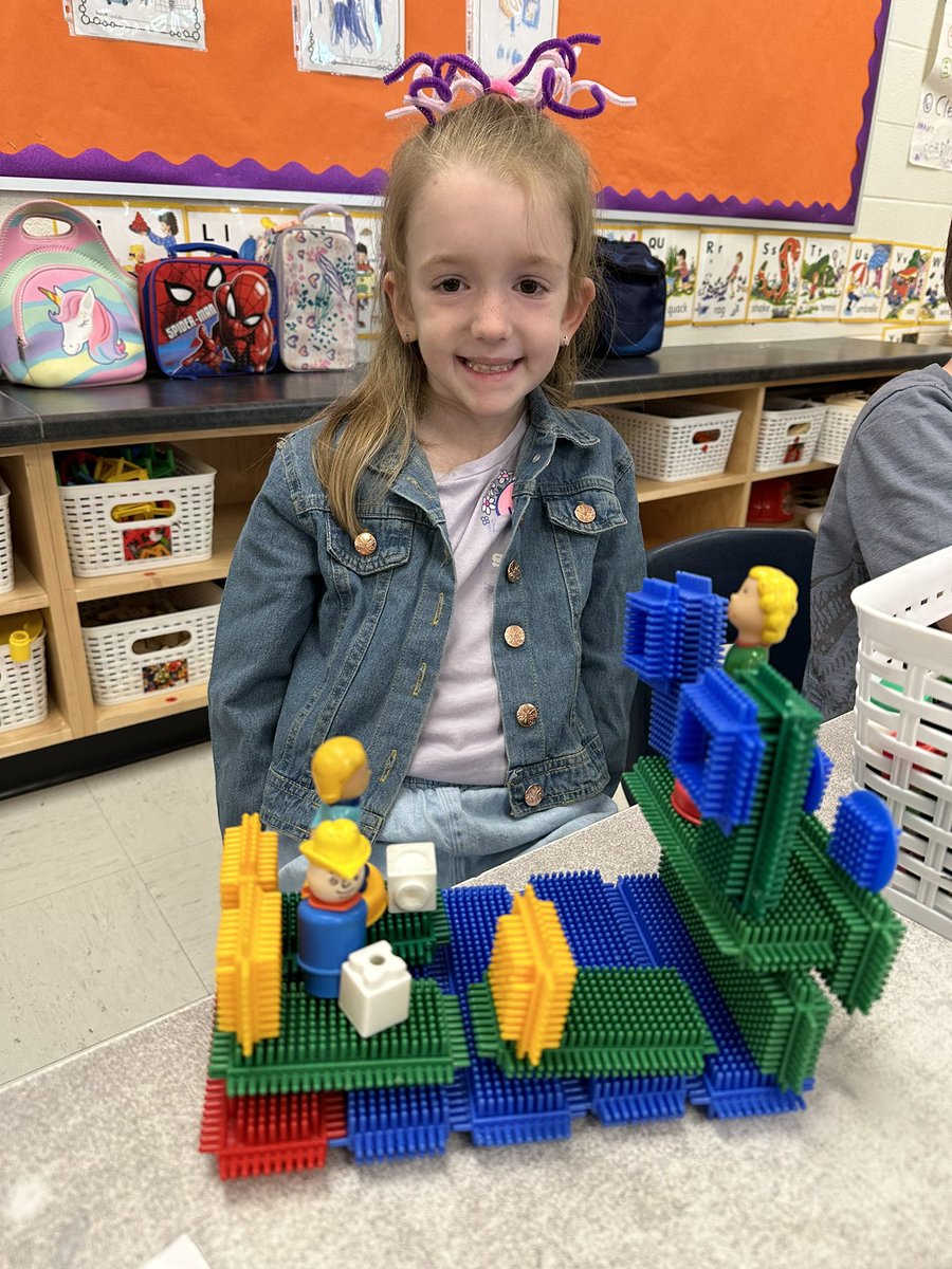 teachingwithtlc's tweet photo. K. F. is excited for our trip next week! She built a theatre with an audience and a performer 🎭 @StFrancisLondon https://t.co/MFD727HFyk