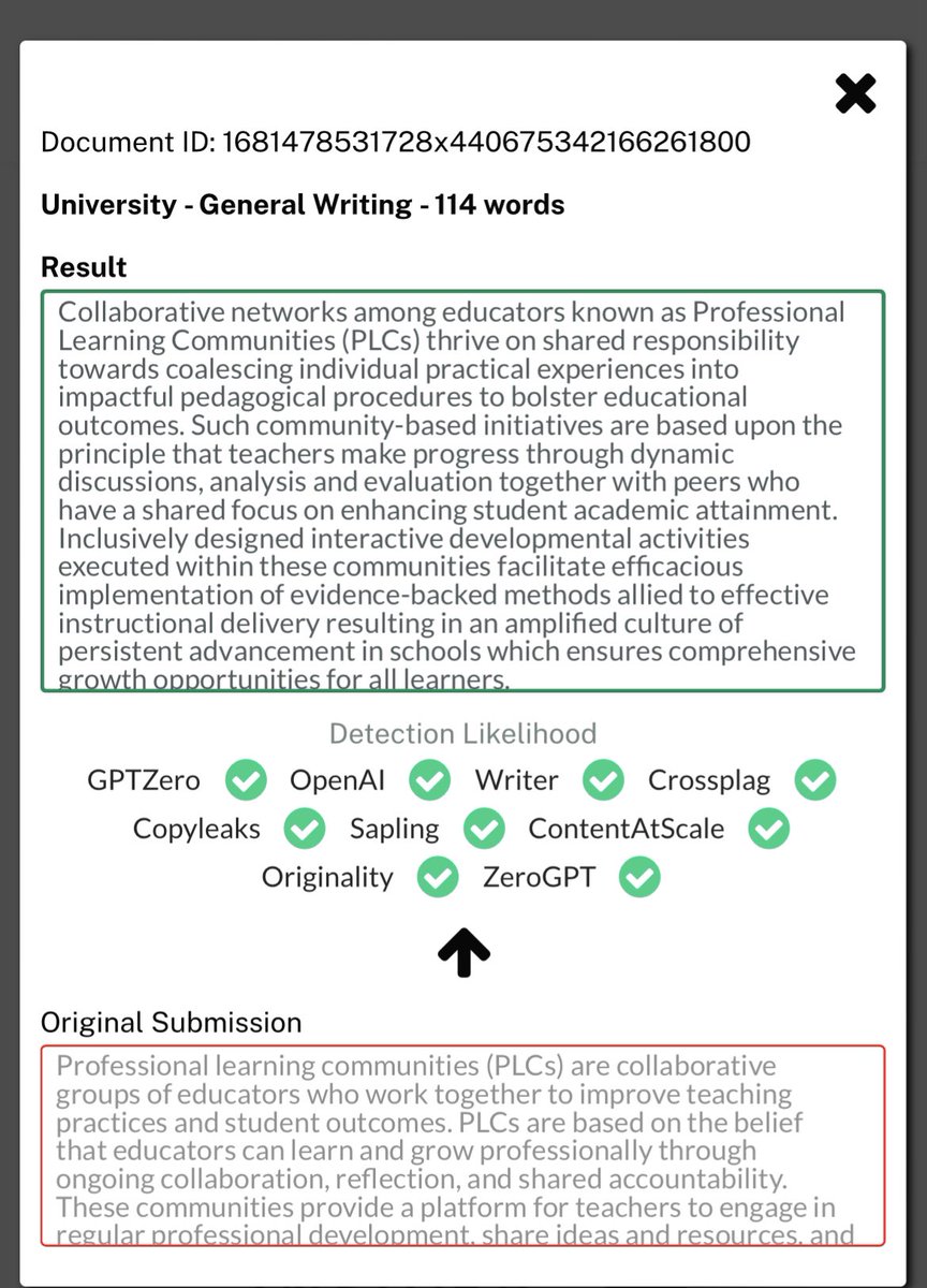 🤔 النص لا يكتشف بأنه من AI

undetectable.ai

مع هذه الأداة التي يصفها صاحبها بأنها خارقة ولا يمكن التغلب عليها بأدوات كشف الانتحال أو النص المكتوب بالذكاء الاصطناعي.

بعد تجربتها وجدتها ممتازة في اللغة E ولا تتعرف على النص في اللغة العربية

قبل معالجة النص بالأداة 🚨وبعد