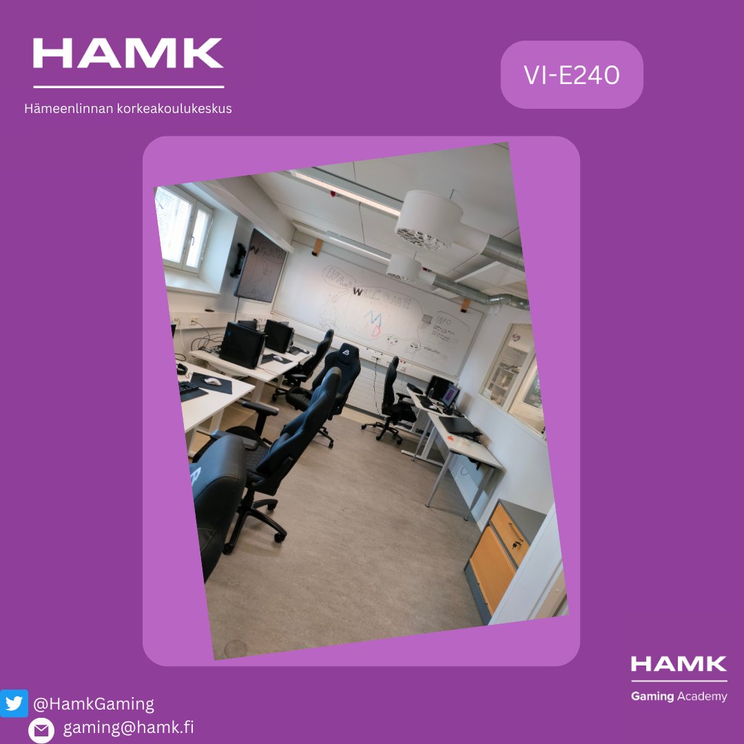 University centre's Gaming Lab is now open for gaming. You can play without reservation until 18.4.2023. After the date you need to reserve a computer from Tuudo. Before using the Lab read the guide and rules from the door of the lab.
#HamkGaming