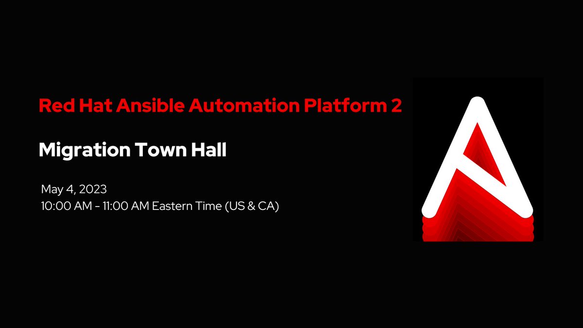 Are you an #Ansible customer? 

The support lifecycle for #RedHat AAP 1.2 ends on 9/29/2023. To ensure a smooth transition, join the virtual town hall on May 4, 2023,  where our experts will provide guidance and resources on migrating to #AAP 2 red.ht/3KWzDst