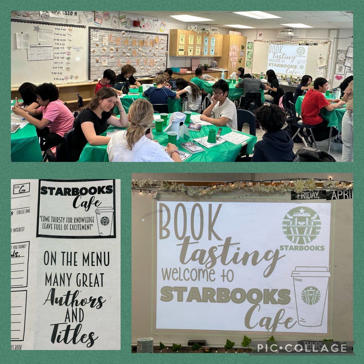 Ms. DiFede’s grade 7’s  enjoying their Starbooks Cafe Book Tastings! Such a great way to celebrate literacy😊<a href="/YCDSB/">York Catholic District School Board</a> @JoelChiutsi