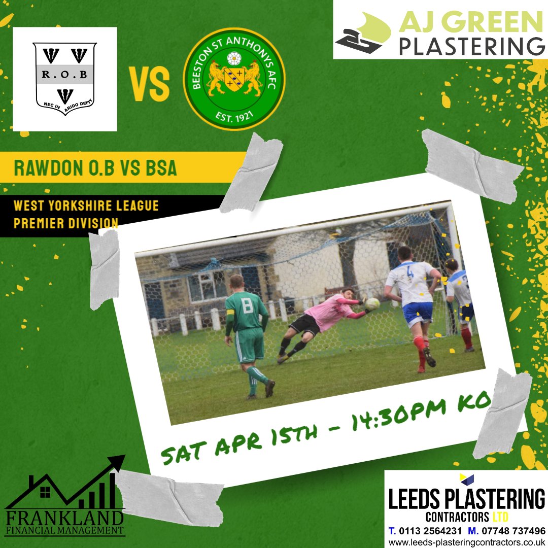 After a disappointing result midweek. The Saints are on their travels tomorrow away to <a href="/RawdonOB/">Rawdon Old Boys AFC</a>  

14:30ko, All Support Welcome

#BSA #COYBIG