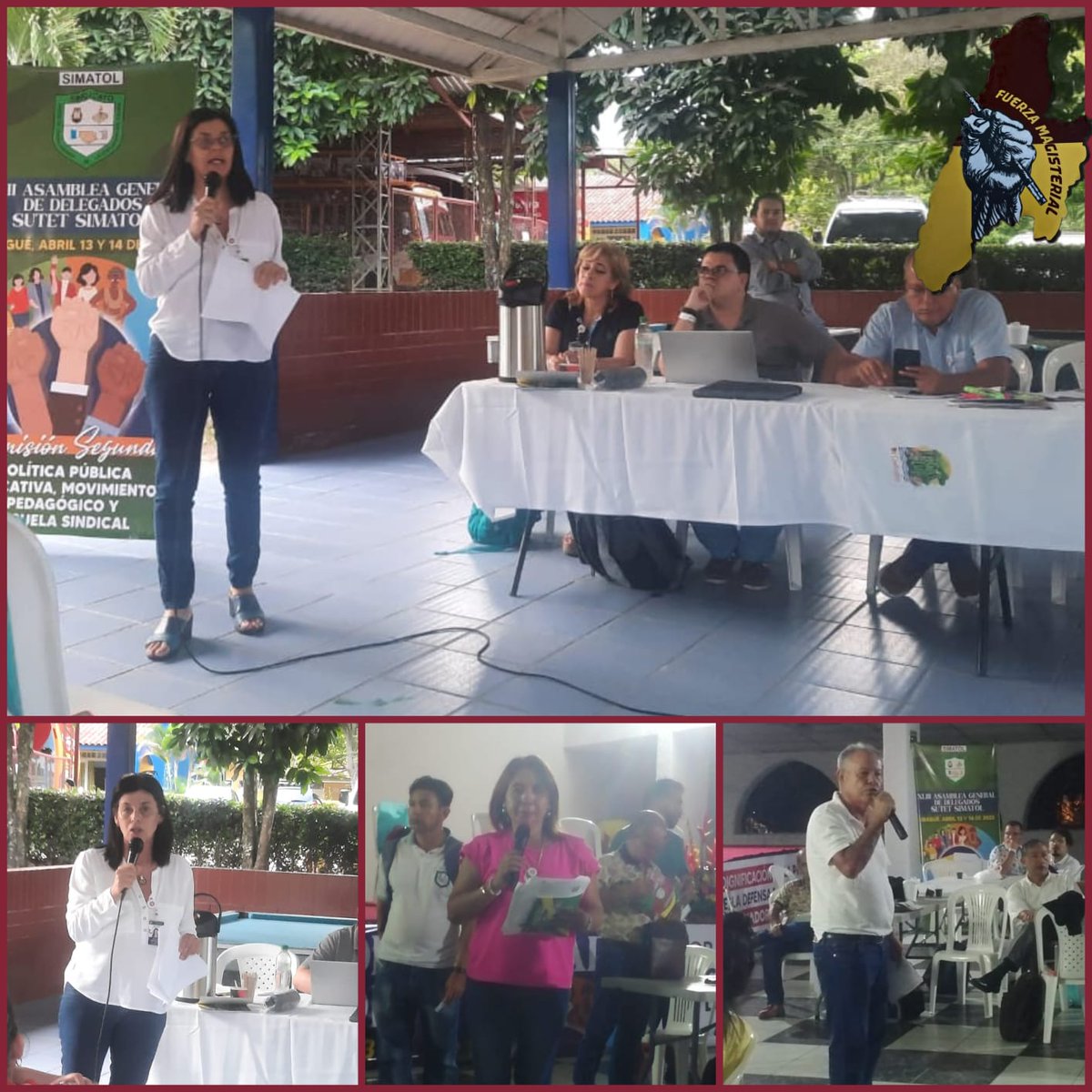 FUERZAMAG23's tweet photo. El Equipo Fuerza Magisterial participa activamente, presentando la ponencia en la comision politica pública educativa, movimiento pedagógico y escuela sindical, cumpliendo con éxito, la tarea para la que fueron elegidos .... Felicitaciones!! Fuerza Magisterial buen trabajo !! https://t.co/inYBKlhDZi