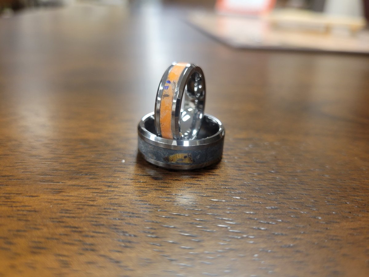 I don't know about you... these look GREAT together! 💍💍😍

I'm working on yours now...
And waiting to work on YOURS now. 🤪🥰
aarongthompson.com/glowrings