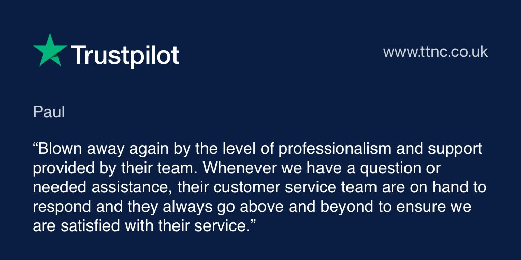 ttnc's tweet photo. It's the end of another week! Thanks to everyone who has left @Trustpilot  reviews recently, especially Paul, for this fantastic 5🌟 review. It's great to hear that you're happy with our support. 

We always try to help in any way possible. https://t.co/SVI8bI1Bjv