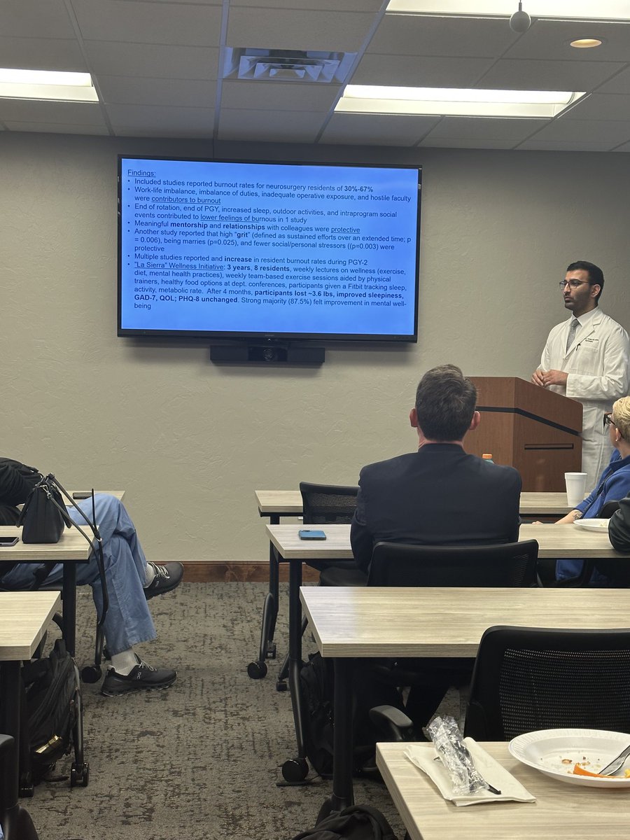 ⁦<a href="/SherwinTavakol/">Sherwin Tavakol</a>⁩ discussing the important topic of physician burnout this morning. Look out for his survey through ⁦⁦<a href="/OU_Neurosurgery/">University of Oklahoma Neurosurgery</a>⁩ #neurosurgery #residency