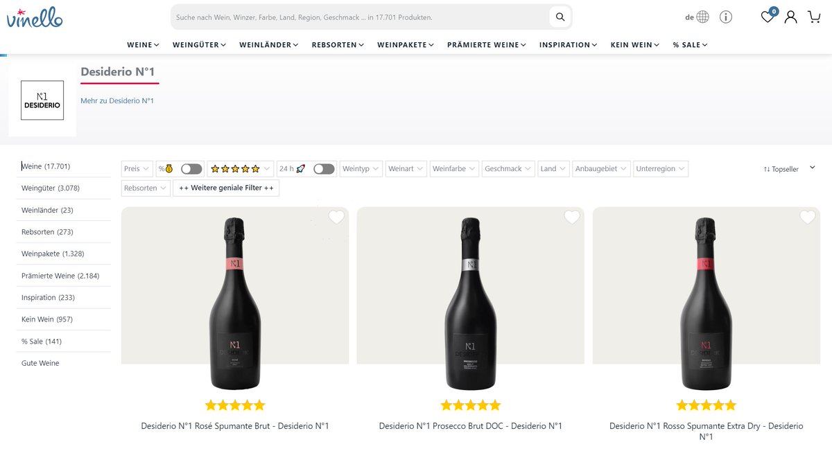 We are thrilled to announce that Desiderio N°1 is now available at <a href="/vinello_wine/">VINELLO Winefamiliy</a>!  

Whether you are celebrating a special occasion or simply enjoying a night in, make sure to add Desiderio N°1 Prosecco to your wine collection: vinello.de/desiderio-n01

#DesiderioN1 #Vinello