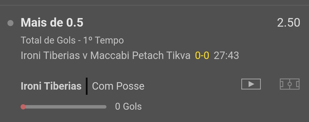 Mais de 0.5 gol HT. 

bet365.com/?IdPlay=225564…