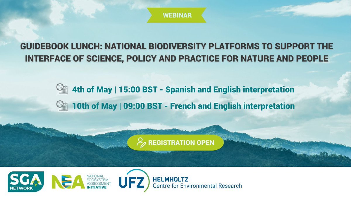 unepwcmc's tweet photo. 📢 Webinar &amp; launch alert!

Our National Ecosystem Assessment Initiative is releasing a new Guidebook on National #Biodiversity Platforms.

Join our English &amp; French webinar launch:
📅 10th May 
🕓15:00  BST

Register 👉 https://t.co/ywTNfKVZW2 https://t.co/a3g4mrDksG