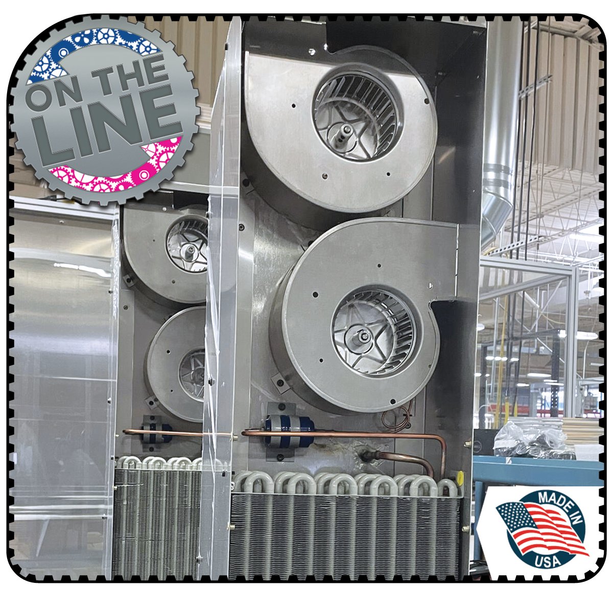 kooltronic's tweet image. On the line recently: an order of HL Series Air Conditioners is assembled by our Production team. The patented, award-winning HL Series is engineered to cool electrical enclosures in NEC Class 1 Div. 1 &amp;amp; 2 hazardous areas. Learn more at bit.ly/2RxqKsS. 

#exproof #hazloc