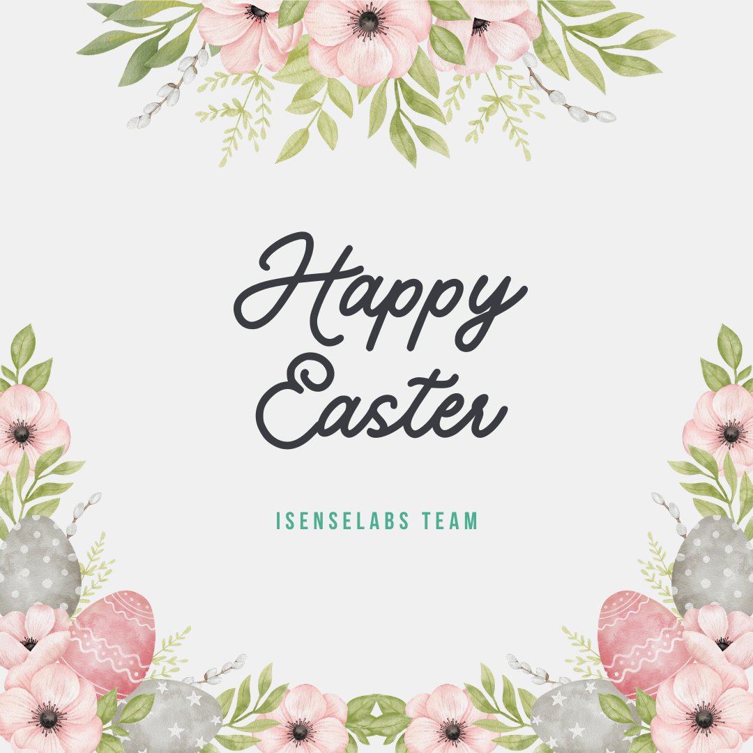 Happy Easter from the iSenseLabs Team! We wish you a joyful celebration filled with the renewal of hope, happiness, and good health. May you enjoy this special time with your loved ones, savoring the delicious Easter treats and embracing the festive spirit. 🐰🐣