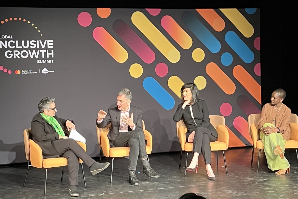 Great to be with <a href="/shaminasingh/">Shamina Singh</a> <a href="/MichaelSchlein/">Michael Schlein</a> <a href="/CNTR4growth/">Mastercard Center for Inclusive Growth</a> <a href="/AspenInstitute/">The Aspen Institute</a> <a href="/Accion/">Accion</a> <a href="/GrameenAmerica/">Grameen America</a> <a href="/MastercardFdn/">Mastercard Foundation</a> 
committing to our collective vision for a more equitable and inclusive financial pathway for all