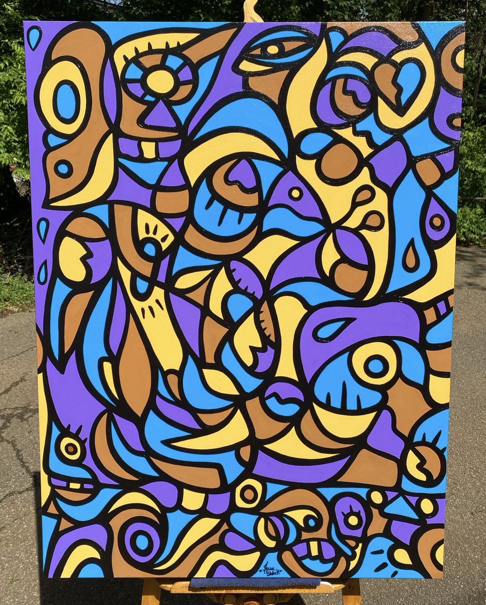 jesseblalockart's tweet photo. Watchful Eyes,  2023 
Acrylic on Canvas
(36”x48”)

#ventingthroughcolor #jesseblalockart #acrylicpainting #art #watchfuleyes #painting #color #vibes #goldenpaint https://t.co/pfMoPE9NZW