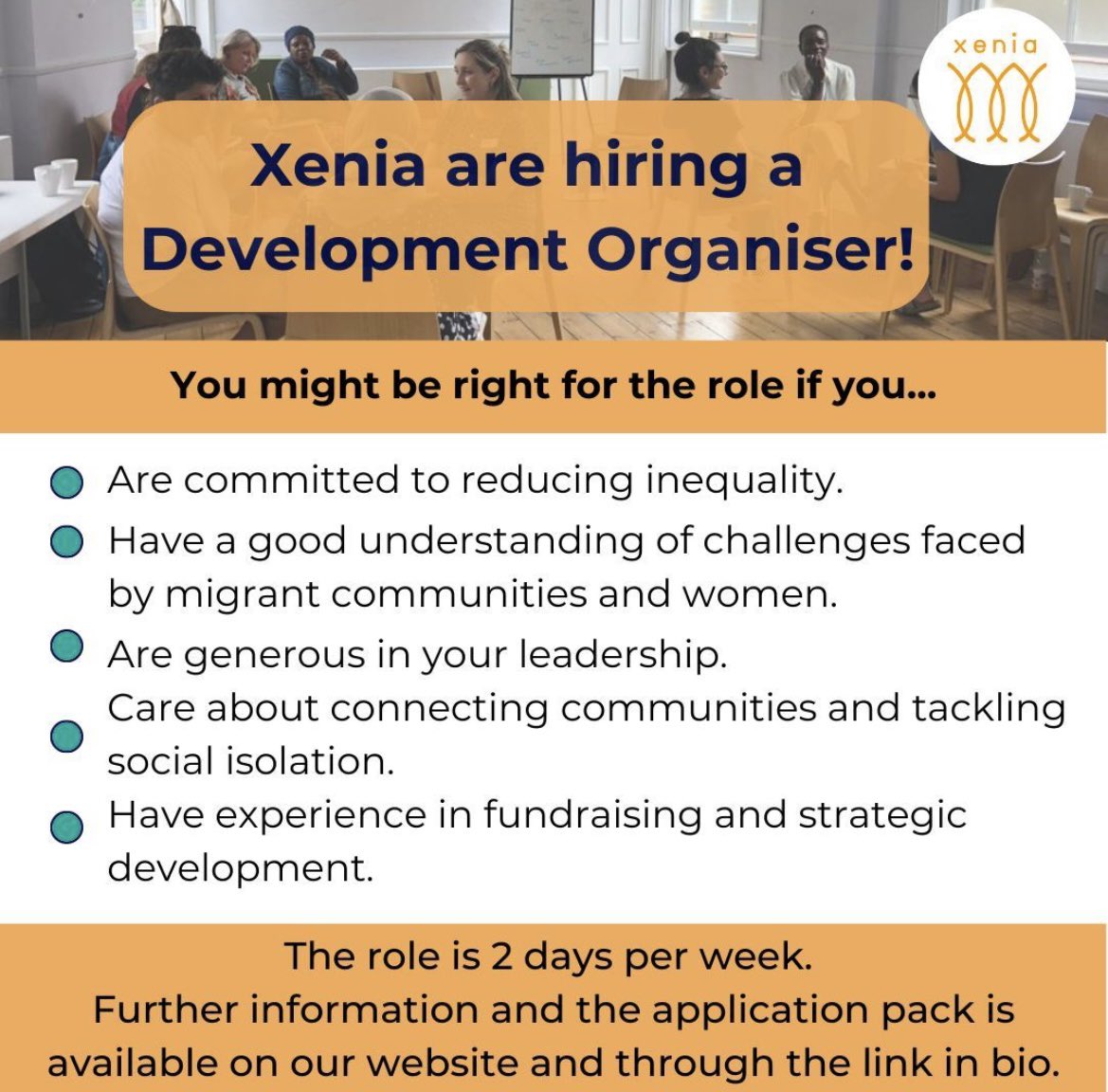 We’re hiring! 🚨

We’re pleased to be recruiting a Development Organiser to our staff team. This role will lead our fundraising and outward strategic relationships.

Find out more and apply at the link in our bio - we’d love to hear from you!