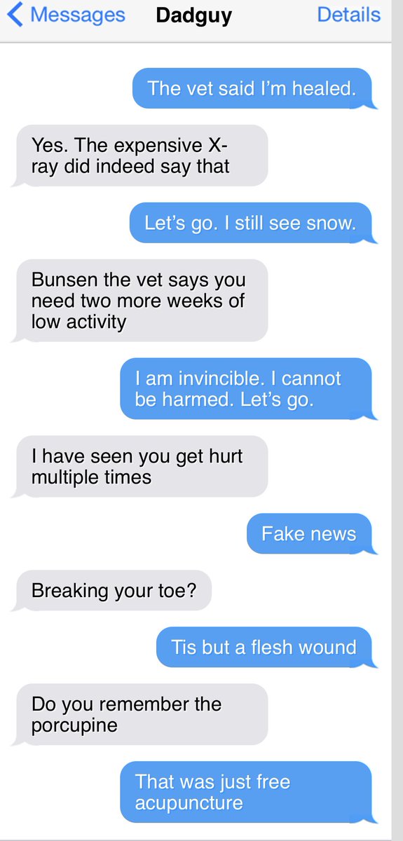 bunsenbernerbmd's tweet photo. Every week my dad saves text messages from me to the family and on Friday he shares them.
It’s Texts From Bunsen!
(Special Beaker Birthday edition!)
#TextsFromBunsen #fridaymorning https://t.co/siMkcik8ZI