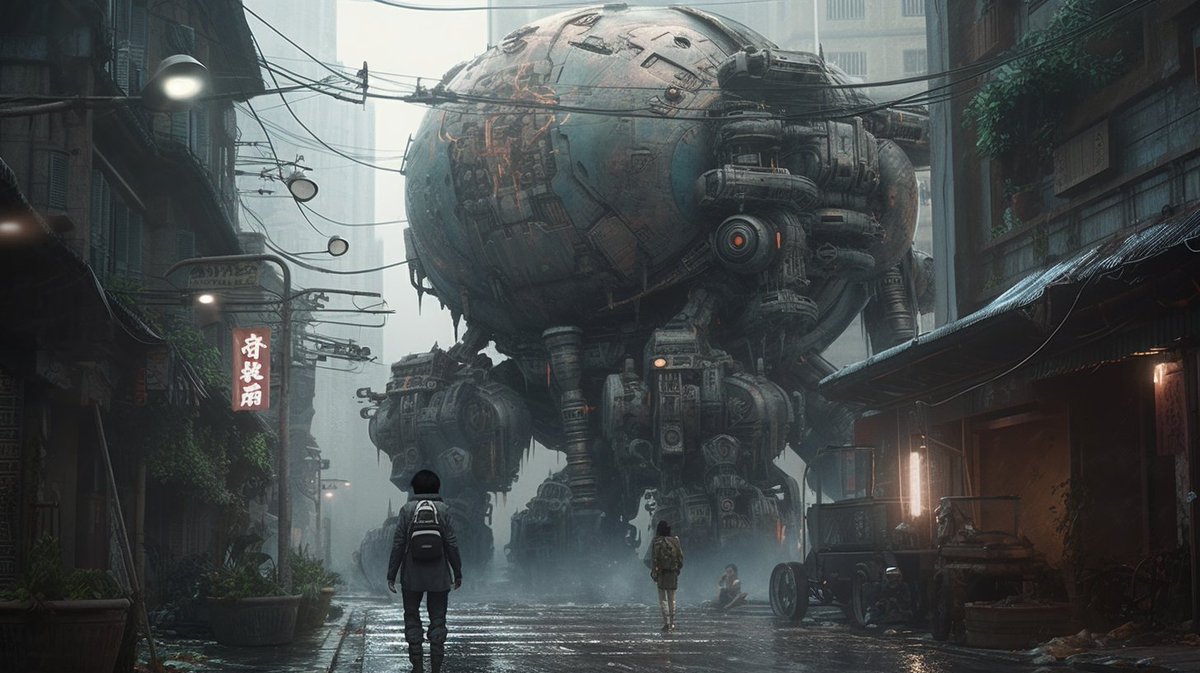 curious_AG's tweet photo. The #AI #apocalypse, as a Studio Ghibli movie. A little dark, but I like it #midJourney #ArtificialIntelligence #AIArt #anime https://t.co/CYiB48bTi4