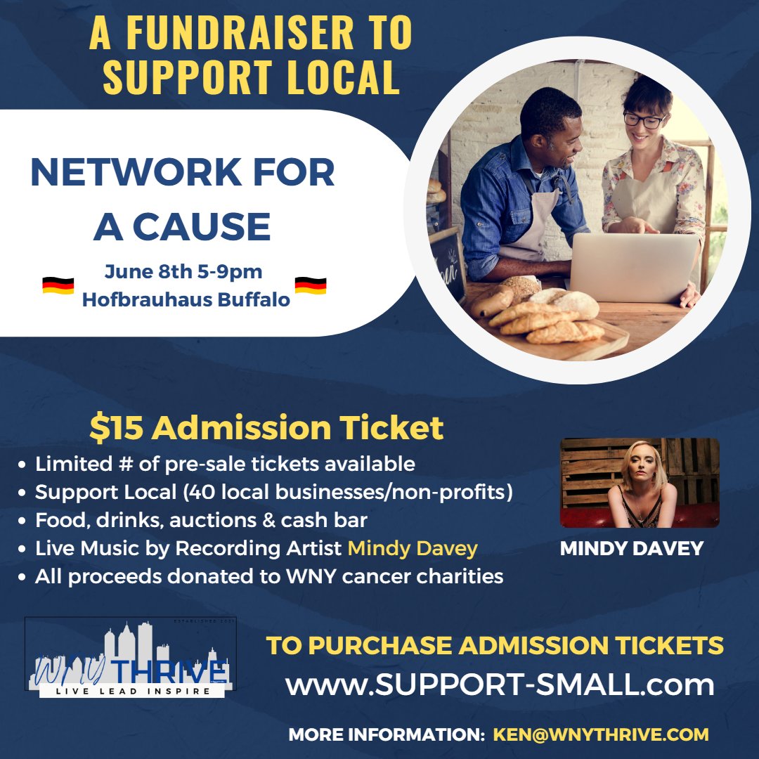 Mark your calendars 📅 - June 8th from 5-9 PM at Hofbräuhaus Buffalo, we will be joining our friends at WNY Thrive as they Network for a Cause, supporting WNY Cancer Charities. Don't miss this opportunity to get involved!