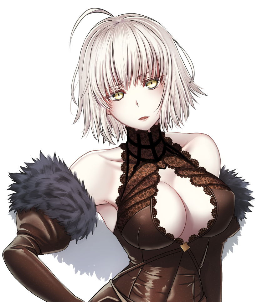 jeanne_d'arc_alter_(avenger)_(fate) ,ジャンヌ・オルタ 「ジャンヌオルタにドレス着てもらいました。「……で、なんか言うことないわけ?」(不」|ティルキンのイラスト