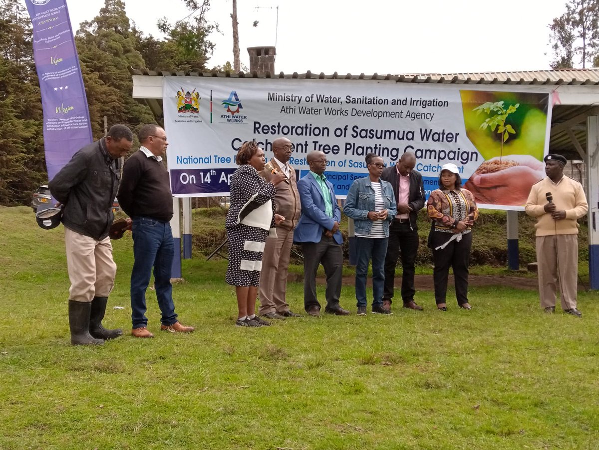 Thiwasco in conjunction with @minwater_sani , @AthiWaterWorks @NairobiWater, and other water service providers, today the 14th of April 2023 participated in a tree planting exercise at Sasumwa dam, Njabi-ini Nyandarua County. 
#treeplanting
#conservenature