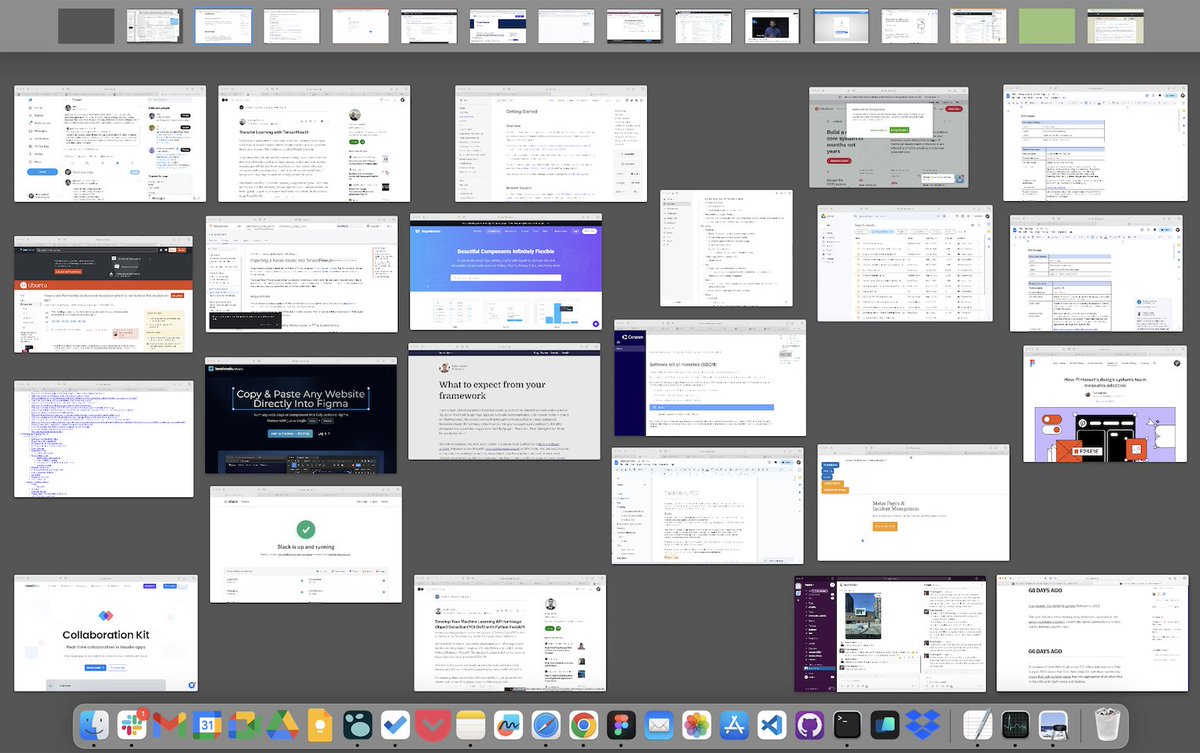 marcenglund's tweet image. If at all possible, try to avoid this situation.
...also, the maximum number of virtual screens on MacOS is 16.
If there needs to be a limit, I feel it should be 13 and increase with each major. Either that, or 42.