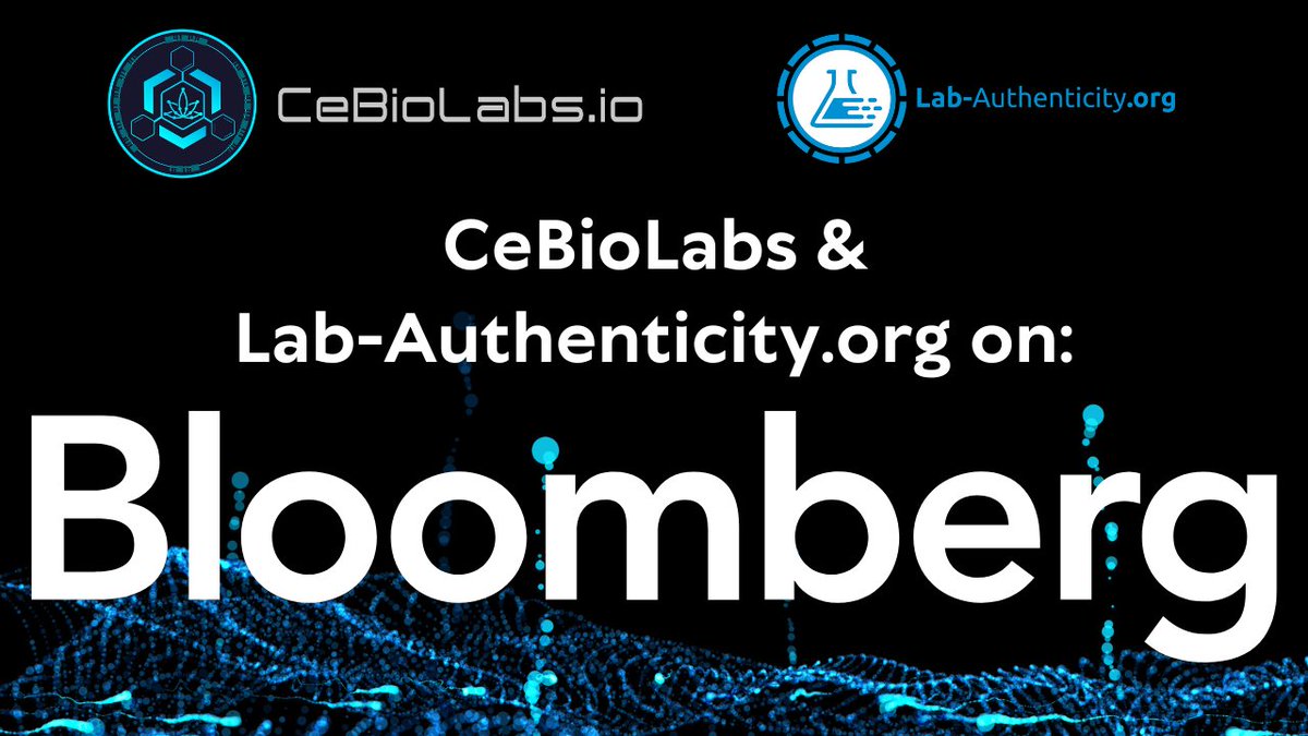 CeBioLabs's tweet image. Great News🎉

Bloomberg reports on the launch of @LabAuthenticity, the World's first Blockchain-based Platform for proving the Authenticity of Laboratory Analyses.

📌Read the Article now: bloomberg.com/press-releases…
__
$CBSL #Cannabis #Legalisierung #Entkriminalisierung #blockchain