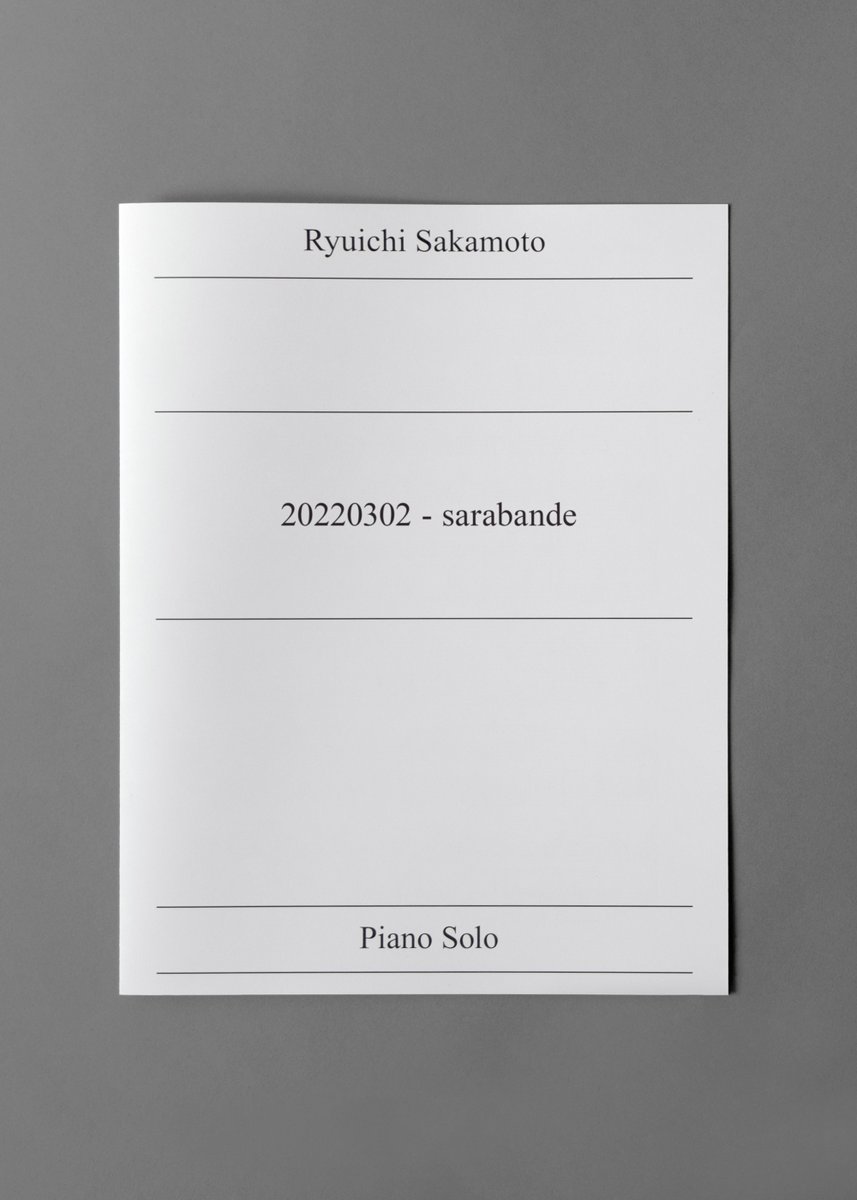 Ryuichi Sakamoto's official score site "Ryuichi Sakamoto Official score store" has released two new piano scores today, the long-awaited "Tong Poo" and "20220302 - sarabande" from the latest album "12".

#skmtnews 
#ryuichisakamoto
