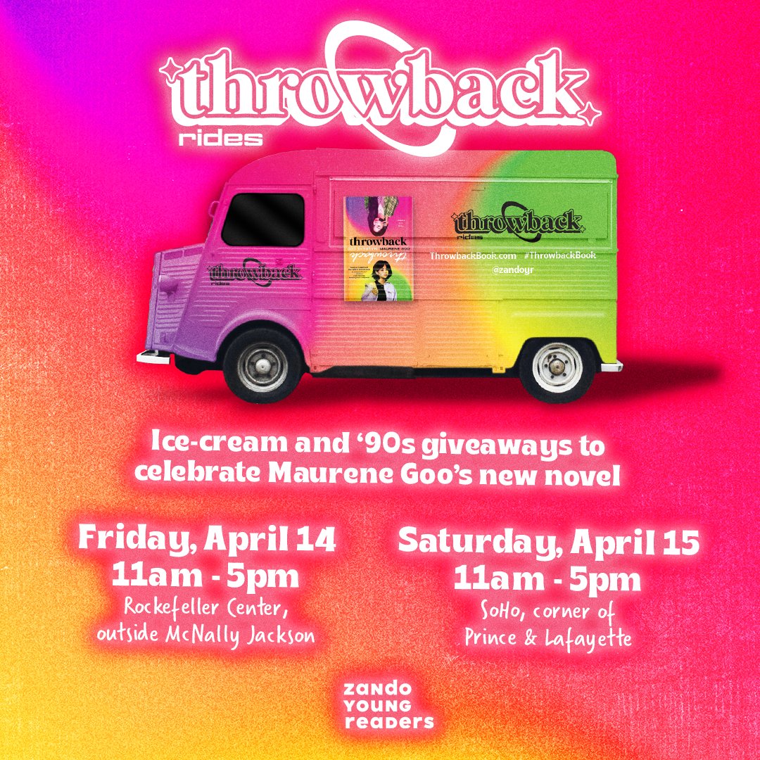 Tiffany Liao (@tiff_liao) on Twitter photo Today's a beautiful day for a #Throwback! We're bringing the 90s back at <a href="/mcnallyjackson/">McNally Jackson</a> outside of Rockefeller Center
Come by to snag a copy of THROWBACK by @maurenegoo, '90s goodies, and ice cream!
Can't make it? We'll be in Soho on Saturday! 😎 Today's a beautiful day for a #Throwback! We're bringing the 90s back at <a href="/mcnallyjackson/">McNally Jackson</a> outside of Rockefeller Center
Come by to snag a copy of THROWBACK by @maurenegoo, '90s goodies, and ice cream!
Can't make it? We'll be in Soho on Saturday! 😎