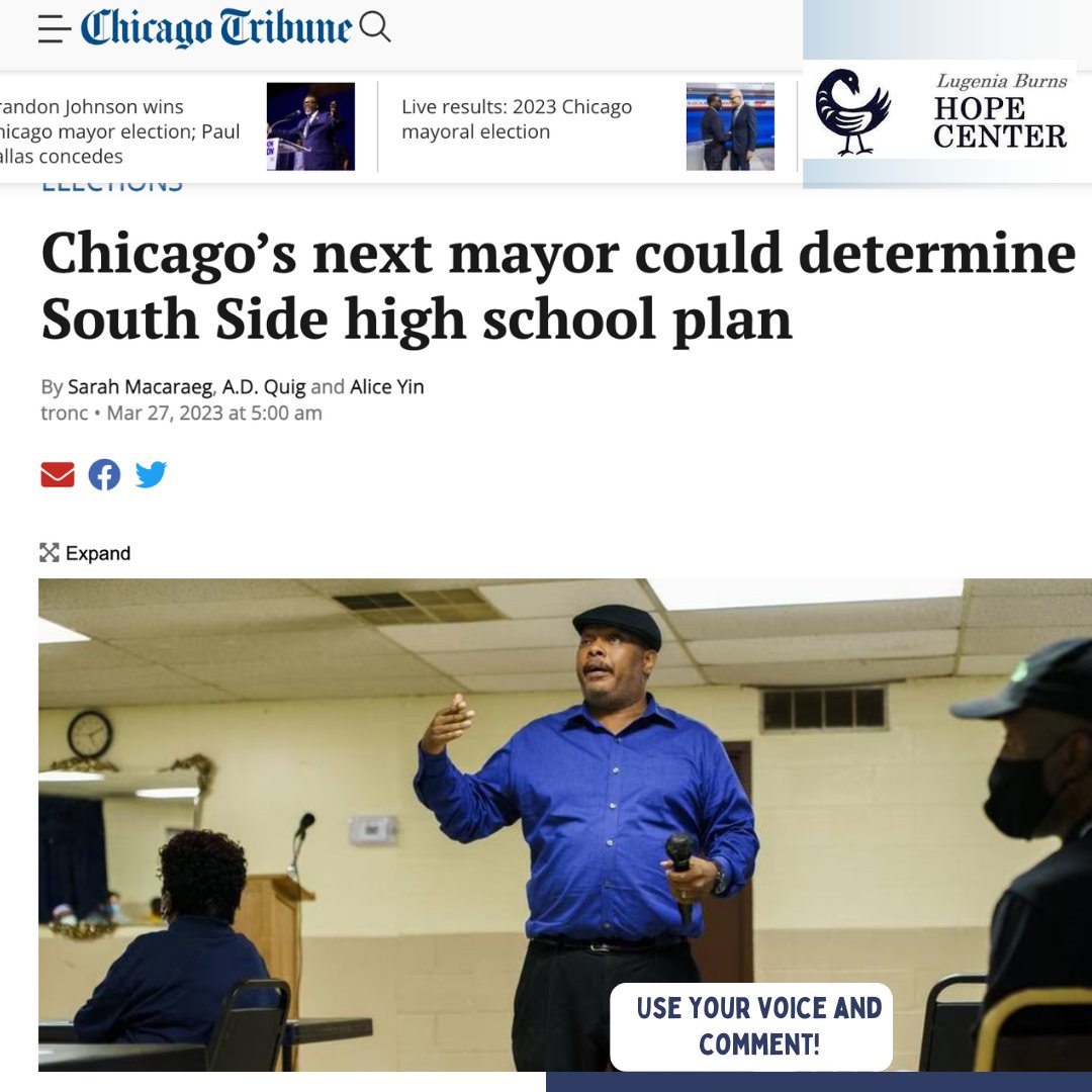 Lugenia Burns Hope Center (@lb_hopecenter) on Twitter photo With the election win of the new Mayor of Chicago, <a href="/BrandonJohnson/">Brandon Johnson</a>, we are calling on you to help the Harold L. Ickes Residents regain their promised housing by voting NO to the South Side high school building plan on 24th and State Street. To read more about this issue. #Chicago With the election win of the new Mayor of Chicago, <a href="/BrandonJohnson/">Brandon Johnson</a>, we are calling on you to help the Harold L. Ickes Residents regain their promised housing by voting NO to the South Side high school building plan on 24th and State Street. To read more about this issue. #Chicago