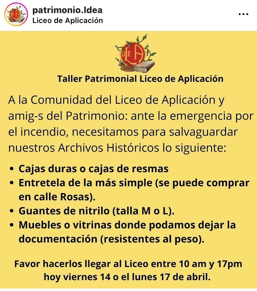 Shiquimico's tweet photo. Los alumnos se están organizando para rescatar lo del incendio en el Liceo de Aplicación #ldea 🐥 https://t.co/XSUPRpjjAH