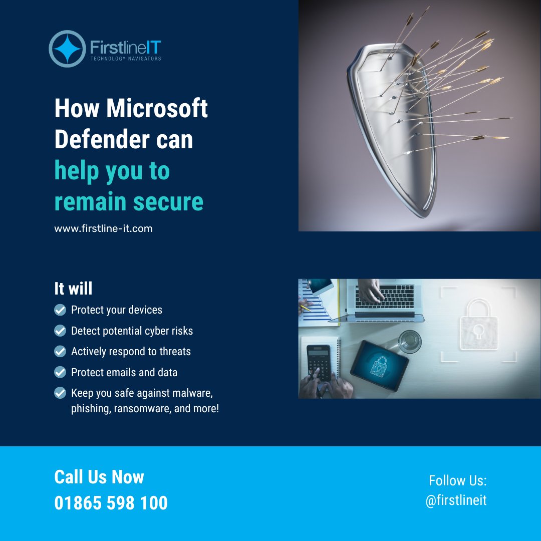 What is Microsoft Defender and how can it help your business?🤔

It's an optimised, comprehensive security solution that keeps your endpoints secure💻

It uses built-in intelligence to detect and respond to threats, keeping you safe against ransomware and other cyber threats🔒