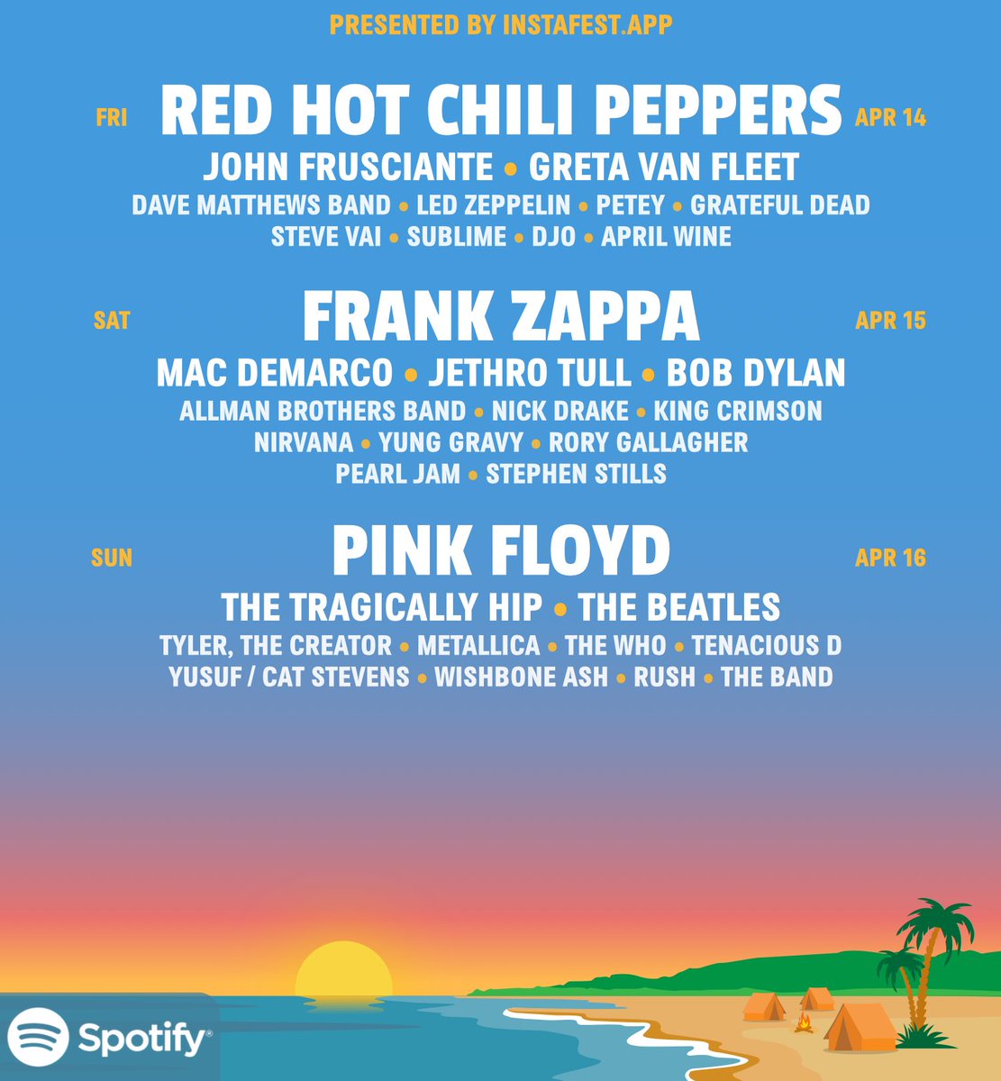SamMele20's tweet photo. Check out my music festival lineup! https://t.co/n7AGpZmSfk