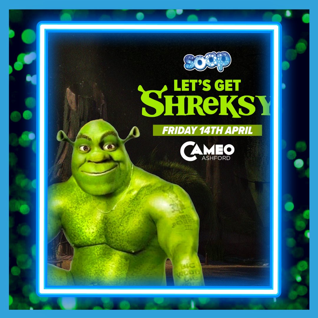 Calling all All Stars 😉 Are you ready to get Shreksy tonight? 😜
We're throwing an ICONIC Shrek party tonight at <a href="/CameoAshford/">Cameo Ashford</a> 

Tickets are available here ---> loom.ly/LxGAfpc